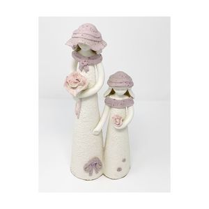 G. Courvois Studio Art Pottery Artisan Hand Crafted Statue Mother Daughter